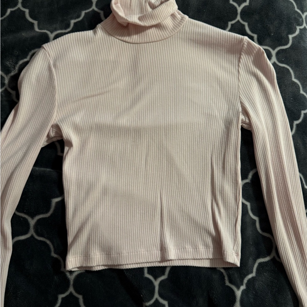 Ribbed Long Sleeve Turtleneck Top